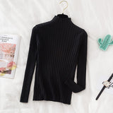 Croysier Pullover Ribbed Knitted Sweater Autumn Winter Clothes Women 2020 High Neck Long Sleeve Slim Basic Woman Sweaters Tops