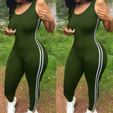 New Bodysuits Women Romper Women Striped Tight Romper One Piece Leggings Pants Jumpsuit Athletic Romper