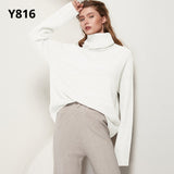 Aachoae Autumn Winter Women Knitted Turtleneck Wool Sweaters 2021 Casual Basic Pullover Jumper Batwing Long Sleeve Loose Tops