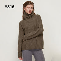 Aachoae Autumn Winter Women Knitted Turtleneck Wool Sweaters 2021 Casual Basic Pullover Jumper Batwing Long Sleeve Loose Tops