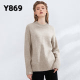 Aachoae Autumn Winter Women Knitted Turtleneck Wool Sweaters 2021 Casual Basic Pullover Jumper Batwing Long Sleeve Loose Tops