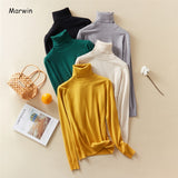 Marwin New-Coming Autumn Winter Top Solid Pull Femme Pullover Thick Knitted Women&#39;s Turtleneck Oversize Women Sweater