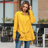 Celmia White Shirt 2021 Autumn Tunics Women Fashion Long Sleeve Blouse Lapel Casual Solid Button Asymmetrical Tops Party Blusas