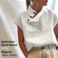 Celmia Stylish Women Shirts 2022 Summer Cotton Linen Oversized Blouses Short Sleeve Blusas Casual Loose Camisas Solid Tunic Top