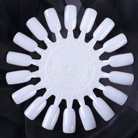 White False Nail Tips Art Display Practice 18 Wheel Board Nail Art Tool