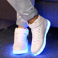 Cool LED Light Shoes Flashing Luminous USB Charging LED Sneakers Trainers Unisex Lace Up Shoe