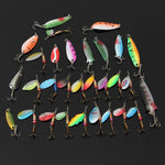 Assorted 30pcs Finshing Lures Spinner Bait Crankbit Fish Tackle Sharpen Hook US