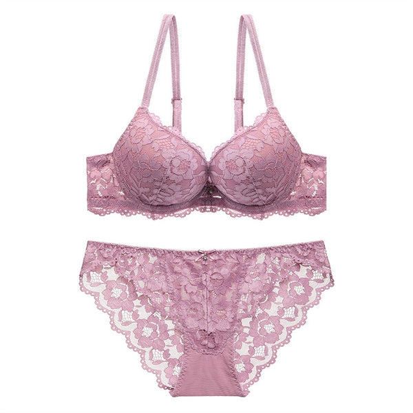 Women Girls Ladies Strappy Soft Sexy Lace Bra Set See-through Lingerie Lingerie Underwear Panties