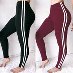 Womens Mid Waist Striped Trousers Ladies Casual Drawstring Pants