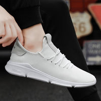 Male Breathable Sports Shoes Mesh Upper Flat Heel Lace-up Closure All-match For Autumn and Winter Fashion Trend