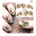 Chic 3D Nail Art Water Decals Stickers Transfers Deep Purple Flower Decoration